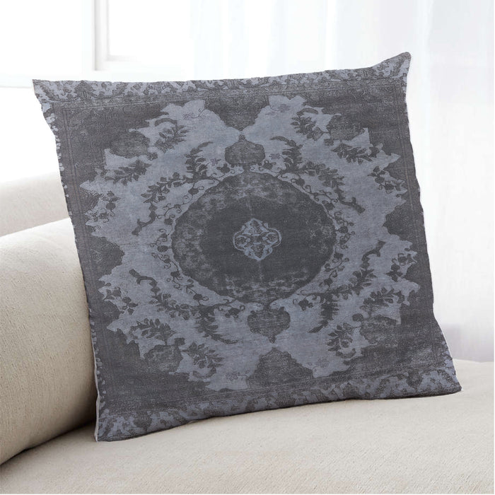 Lifestyle Image of Mid-Century Modern Urban Square Light Black Throw Pillow, 18 inch by 18 inch, pwurb2134