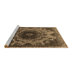 Sideview of Machine Washable Oriental Brown Industrial Rug, wshurb2134brn