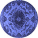 Round Oriental Blue Industrial Rug, urb2134blu