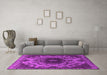 Machine Washable Oriental Pink Industrial Rug in a Living Room, wshurb2134pnk