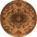 Round Oriental Orange Industrial Rug, urb2134org