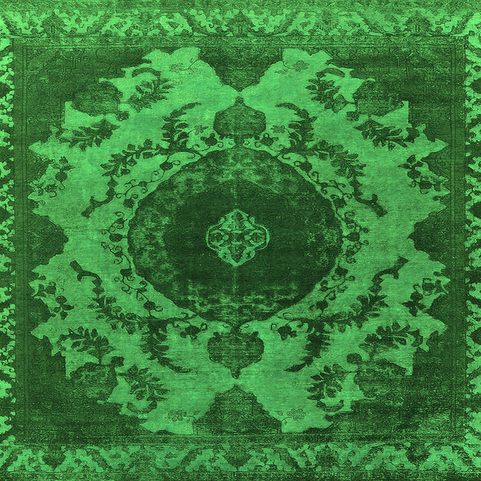 Square Oriental Green Industrial Rug, urb2134grn