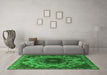 Machine Washable Oriental Green Industrial Area Rugs in a Living Room,, wshurb2134grn
