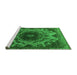 Sideview of Machine Washable Oriental Green Industrial Area Rugs, wshurb2134grn