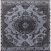 Square Mid-Century Modern Light Black Oriental Rug, urb2134