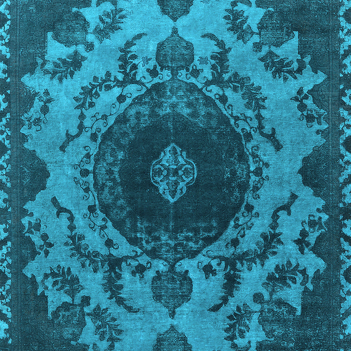 Machine Washable Oriental Light Blue Industrial Rug, wshurb2134lblu