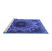 Sideview of Machine Washable Oriental Blue Industrial Rug, wshurb2134blu