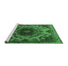 Sideview of Machine Washable Oriental Emerald Green Industrial Area Rugs, wshurb2134emgrn