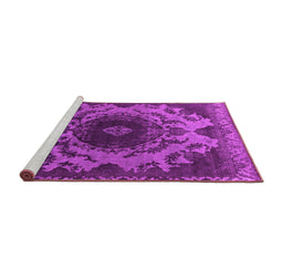 Sideview of Machine Washable Oriental Pink Industrial Rug, wshurb2134pnk