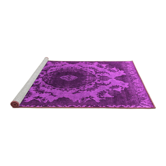 Sideview of Machine Washable Oriental Pink Industrial Rug, wshurb2134pnk