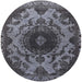 Round Mid-Century Modern Light Black Oriental Rug, urb2134