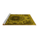 Sideview of Machine Washable Oriental Yellow Industrial Rug, wshurb2134yw