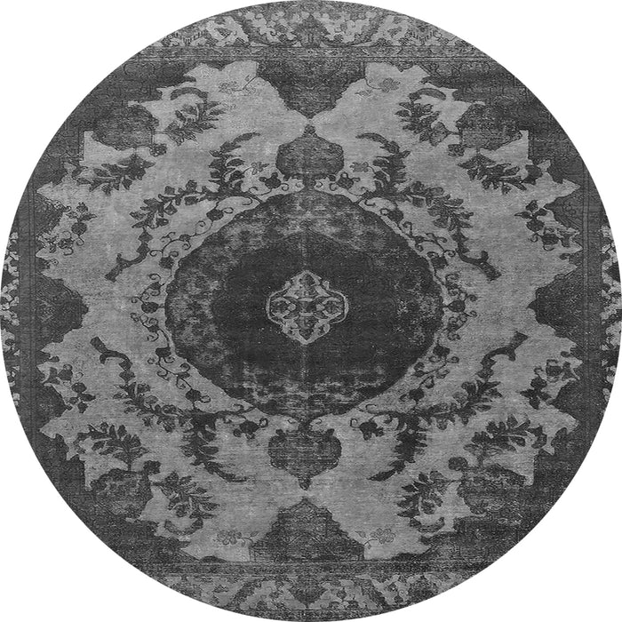 Round Oriental Gray Industrial Rug, urb2134gry