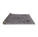 Sideview of Mid-Century Modern Carbon Gray Oriental Rug, urb2135