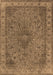 Machine Washable Oriental Brown Industrial Rug, wshurb2135brn