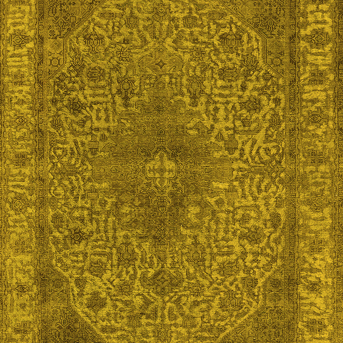 Machine Washable Oriental Yellow Industrial Rug, wshurb2135yw