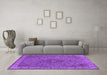 Machine Washable Oriental Purple Industrial Area Rugs in a Living Room, wshurb2135pur