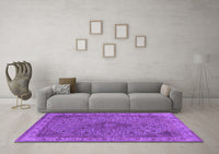 Machine Washable Oriental Purple Industrial Rug, wshurb2135pur