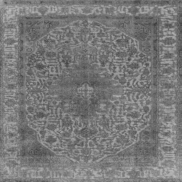 Square Machine Washable Oriental Gray Industrial Rug, wshurb2135gry