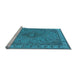 Sideview of Machine Washable Oriental Light Blue Industrial Rug, wshurb2135lblu