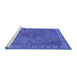 Sideview of Machine Washable Oriental Blue Industrial Rug, wshurb2135blu