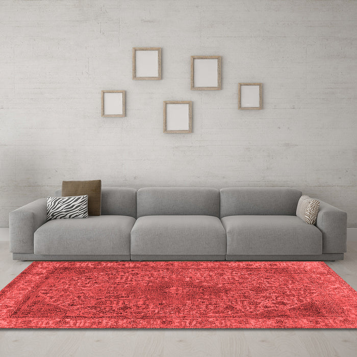Industrial Red Washable Rugs