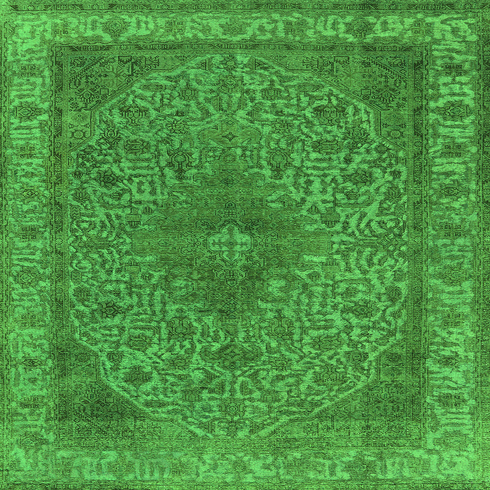 Square Oriental Green Industrial Rug, urb2135grn
