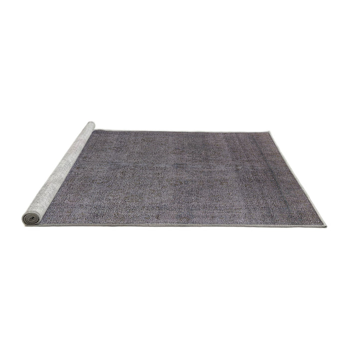 Sideview of Machine Washable Industrial Modern Carbon Gray Rug, wshurb2136