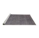 Sideview of Machine Washable Industrial Modern Carbon Gray Rug, wshurb2136