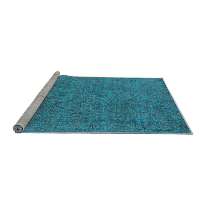 Sideview of Machine Washable Oriental Light Blue Industrial Rug, wshurb2136lblu
