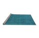 Sideview of Machine Washable Oriental Light Blue Industrial Rug, wshurb2136lblu