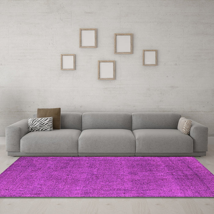 Machine Washable Oriental Pink Industrial Rug in a Living Room, wshurb2136pnk