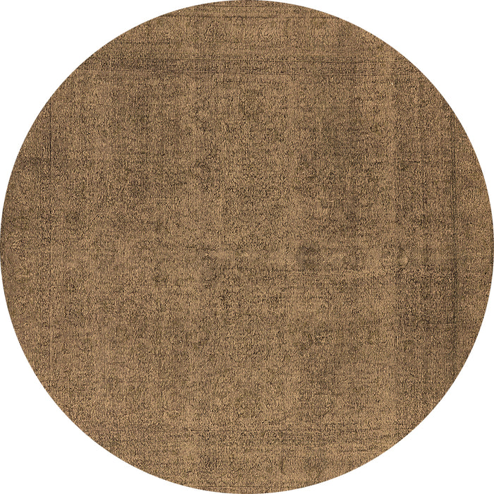 Round Oriental Brown Industrial Rug, urb2136brn