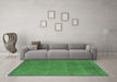 Machine Washable Oriental Emerald Green Industrial Area Rugs in a Living Room,, wshurb2136emgrn