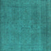 Square Oriental Turquoise Industrial Rug, urb2136turq