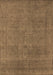 Machine Washable Oriental Brown Industrial Rug, wshurb2136brn