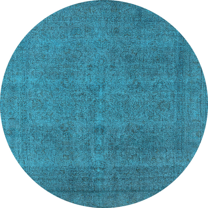 Round Oriental Light Blue Industrial Rug, urb2136lblu