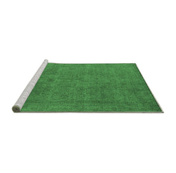 Sideview of Machine Washable Oriental Emerald Green Industrial Area Rugs, wshurb2136emgrn