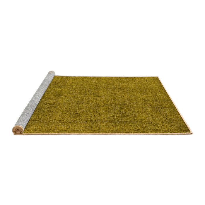 Sideview of Machine Washable Oriental Yellow Industrial Rug, wshurb2136yw