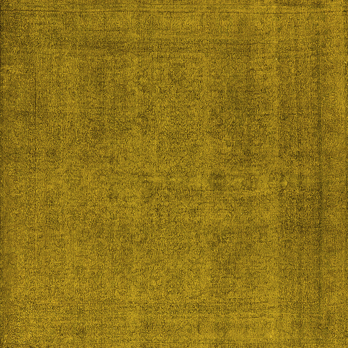 Square Machine Washable Oriental Yellow Industrial Rug, wshurb2136yw