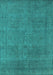 Machine Washable Oriental Turquoise Industrial Area Rugs, wshurb2136turq