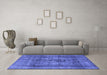 Machine Washable Oriental Blue Industrial Rug in a Living Room, wshurb2137blu