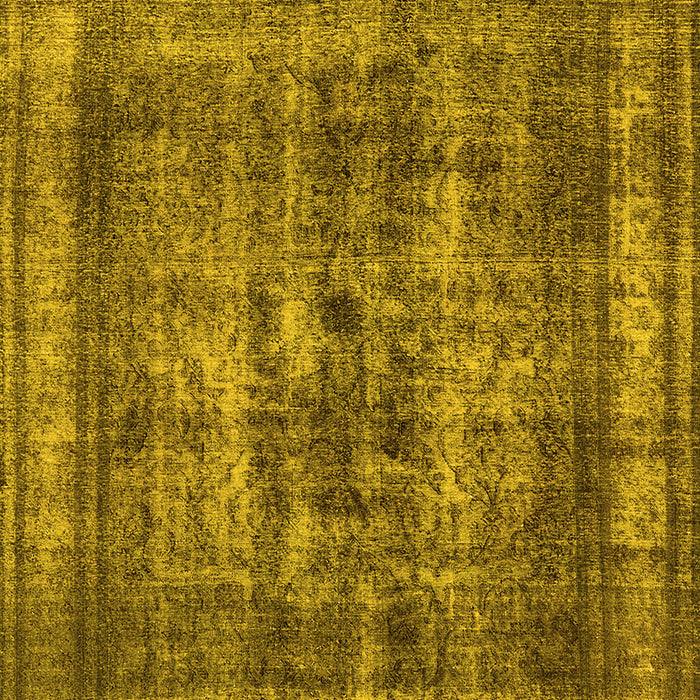 Machine Washable Oriental Yellow Industrial Rug, wshurb2137yw