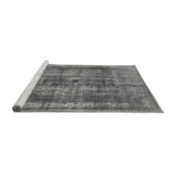 Sideview of Machine Washable Oriental Gray Industrial Rug, wshurb2137gry