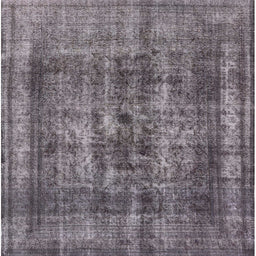 Square Machine Washable Industrial Modern Gray Rug, wshurb2137
