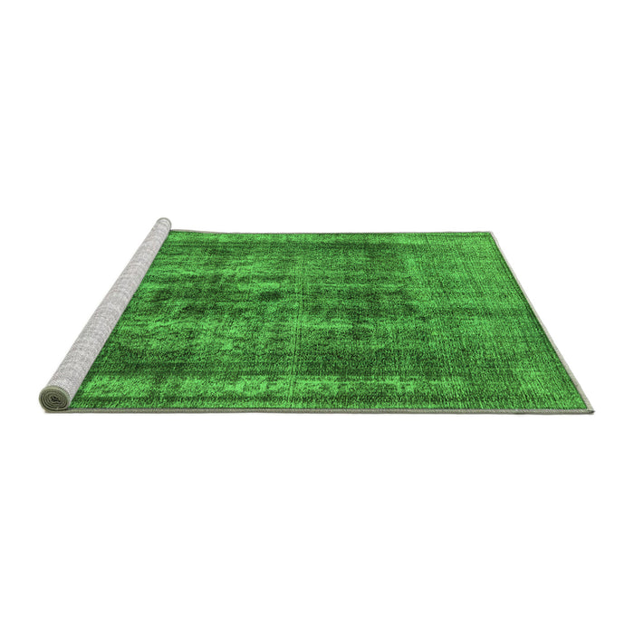 Sideview of Machine Washable Oriental Green Industrial Area Rugs, wshurb2137grn