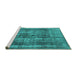 Sideview of Machine Washable Oriental Turquoise Industrial Area Rugs, wshurb2137turq