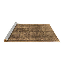 Sideview of Machine Washable Oriental Brown Industrial Rug, wshurb2137brn