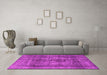 Machine Washable Oriental Pink Industrial Rug in a Living Room, wshurb2137pnk