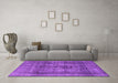 Machine Washable Oriental Purple Industrial Area Rugs in a Living Room, wshurb2137pur